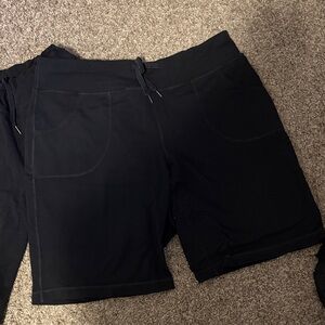 2 pairs Black Women's Lululemon longer style Shorts